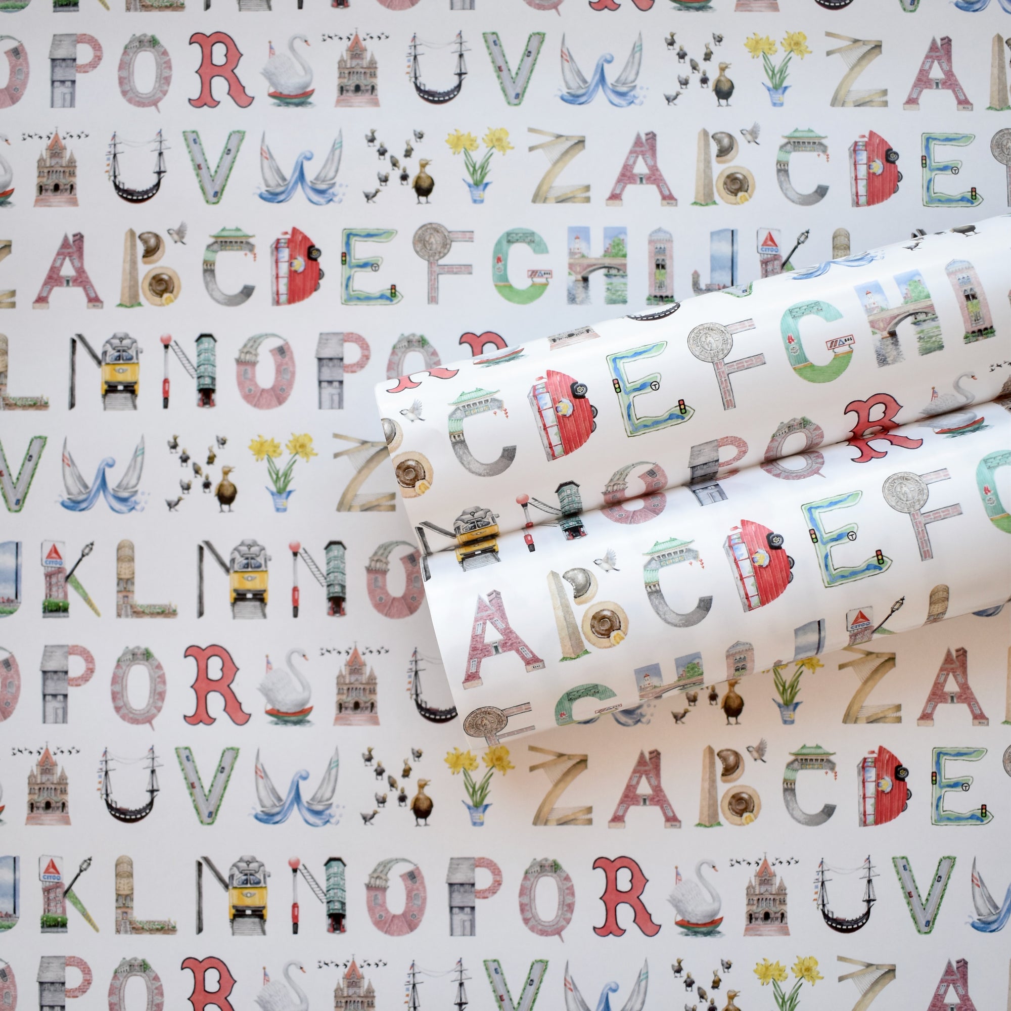 Wrapping Paper featuring The Letter Nest's Boston Alphabet