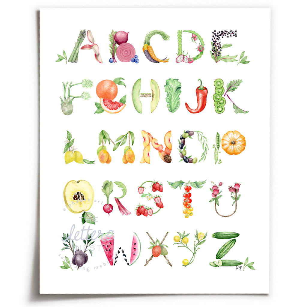 Fruit And Vegetable Alphabet Letters Fruit & Vegetable Alphabet Cards: