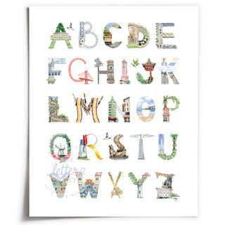 Flat Lay of The Letter Nest's San Francisco Alphabet Print