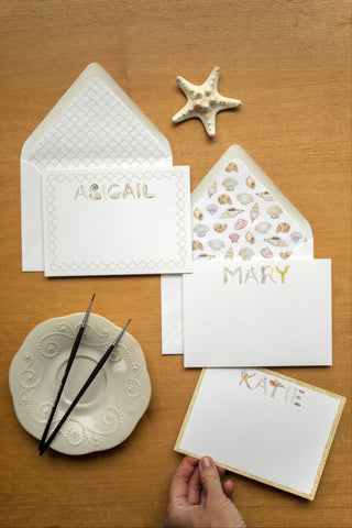 Stationery suite in Shell Letters by The Letter Nest