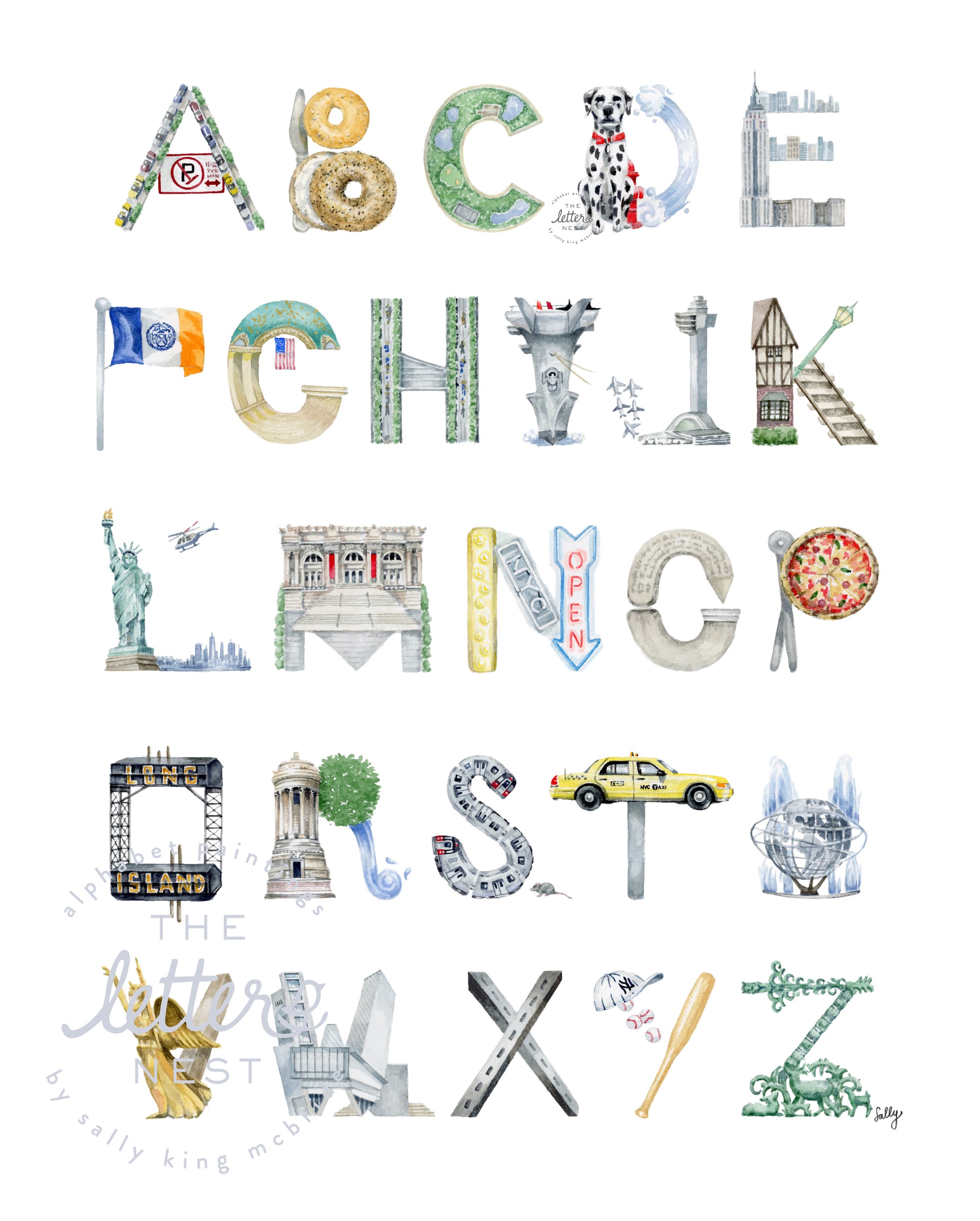 New York City Alphabet Print
