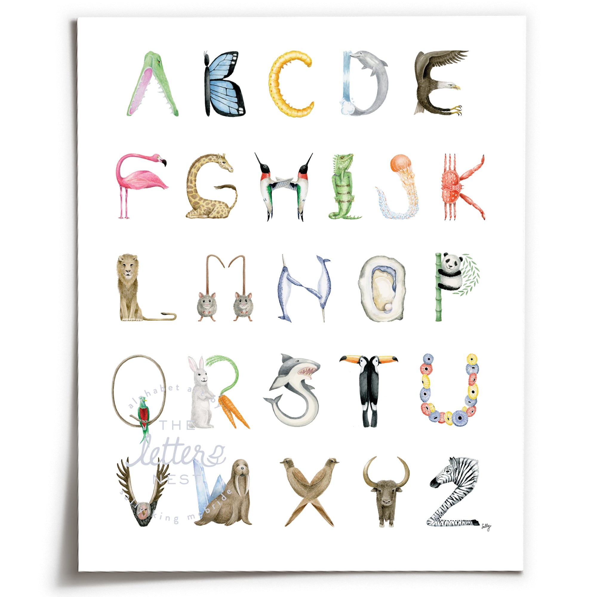 Unframed Animal Alphabet Print from The Letter Nest