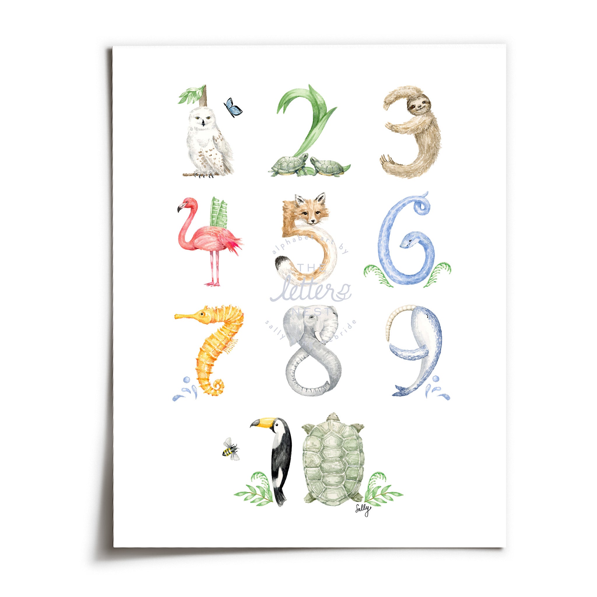 Numerotation Animal Animal Numbers Print - The Letter Nest