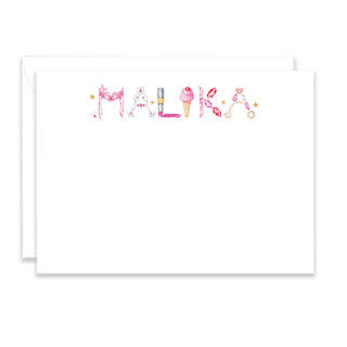 Annabel Personalized Stationery by The Letter Nest in example name, "Malika"