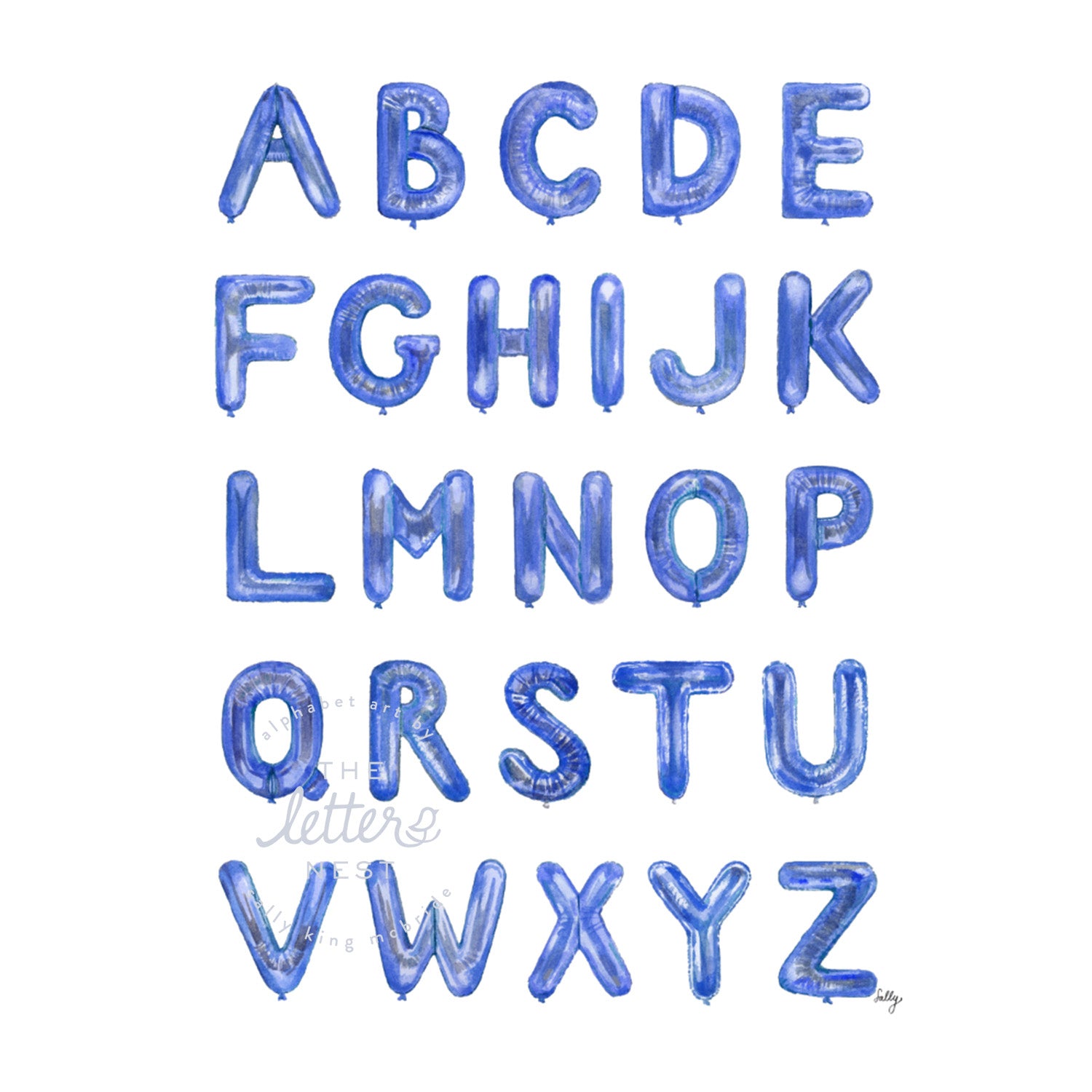 Blue Balloon Alphabet from The Letter Nest