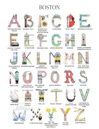 Boston Alphabet Letter Key by The Letter Nest