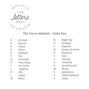 Circus Alphabet Letter Key