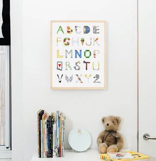 Circus Alphabet in Natural Frame by The Letter Nest