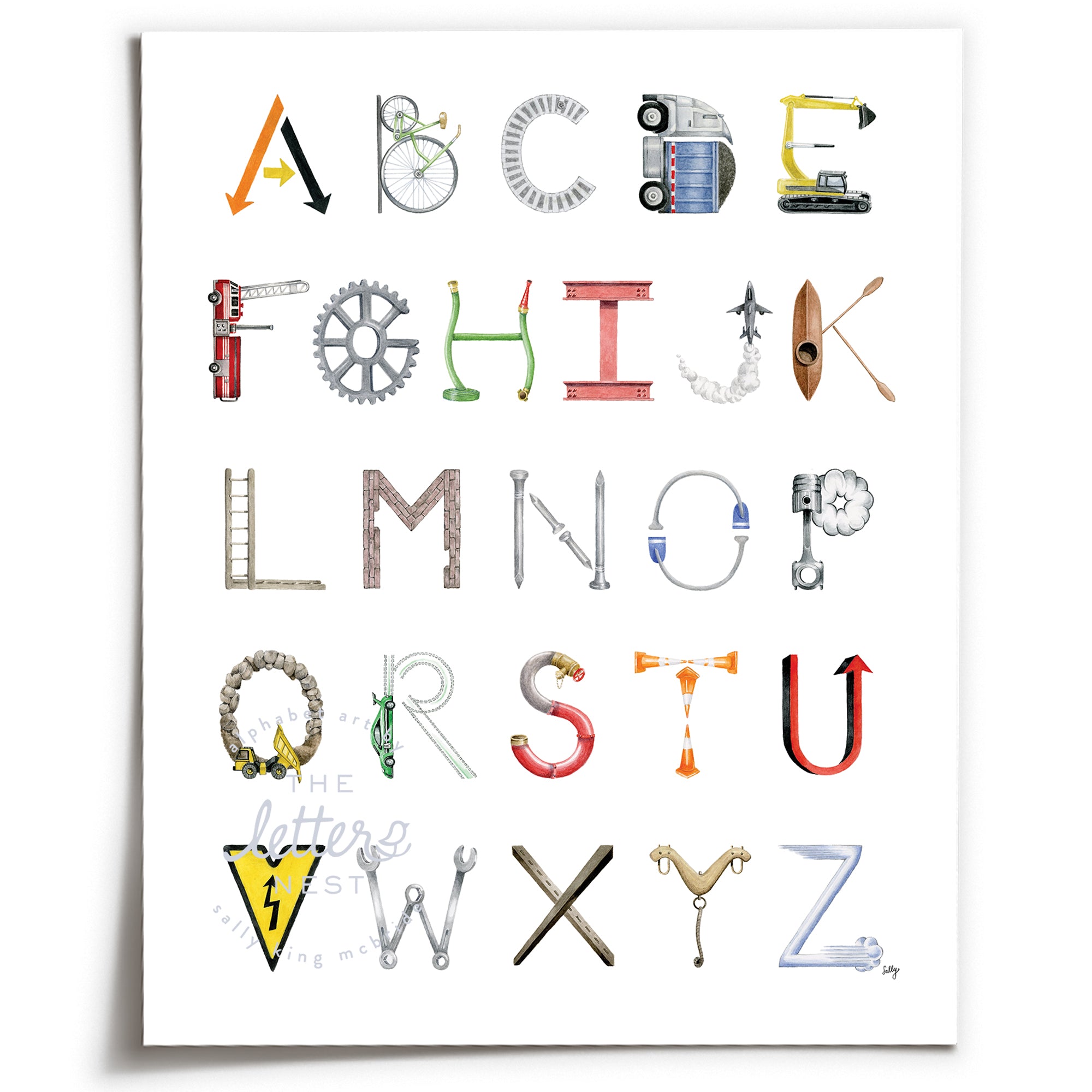 Unframed Construction Alphabet from The Letter Nest