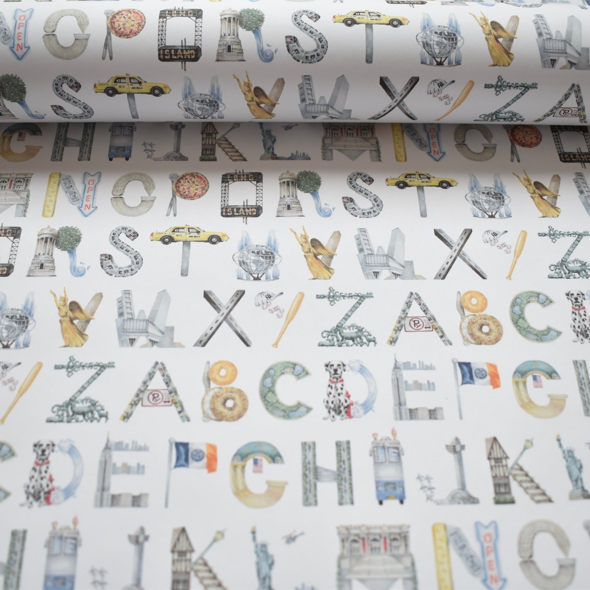 New York City Alphabet Wrapping Paper