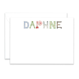 Personalized Interior Design Stationery shown in the name "Daphne" with matching envelope