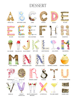 Dessert Alphabet Letters for Customized Stationery by The Letter Nest