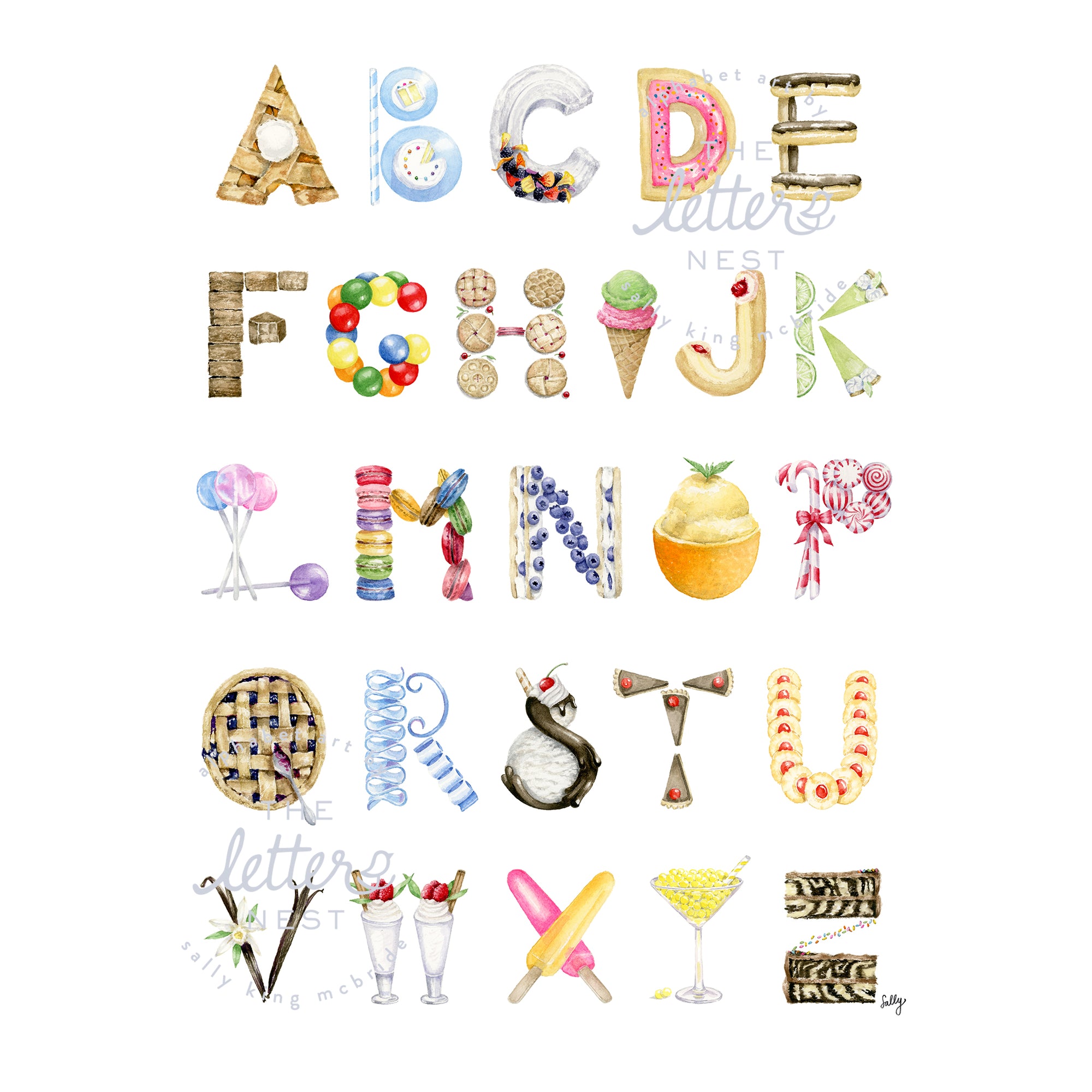 Dessert Alphabet Print