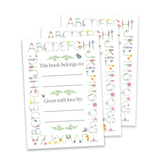 Flower Alphabet Book Plate