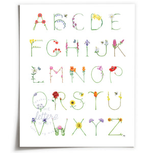 Unframed Flower Alphabet Print by The Letter Nest