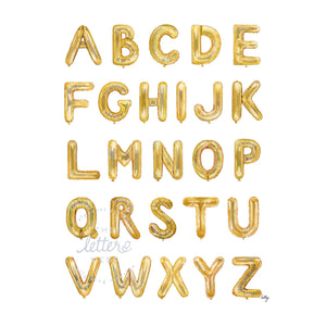 Gold Balloon Alphabet from The Letter Nest