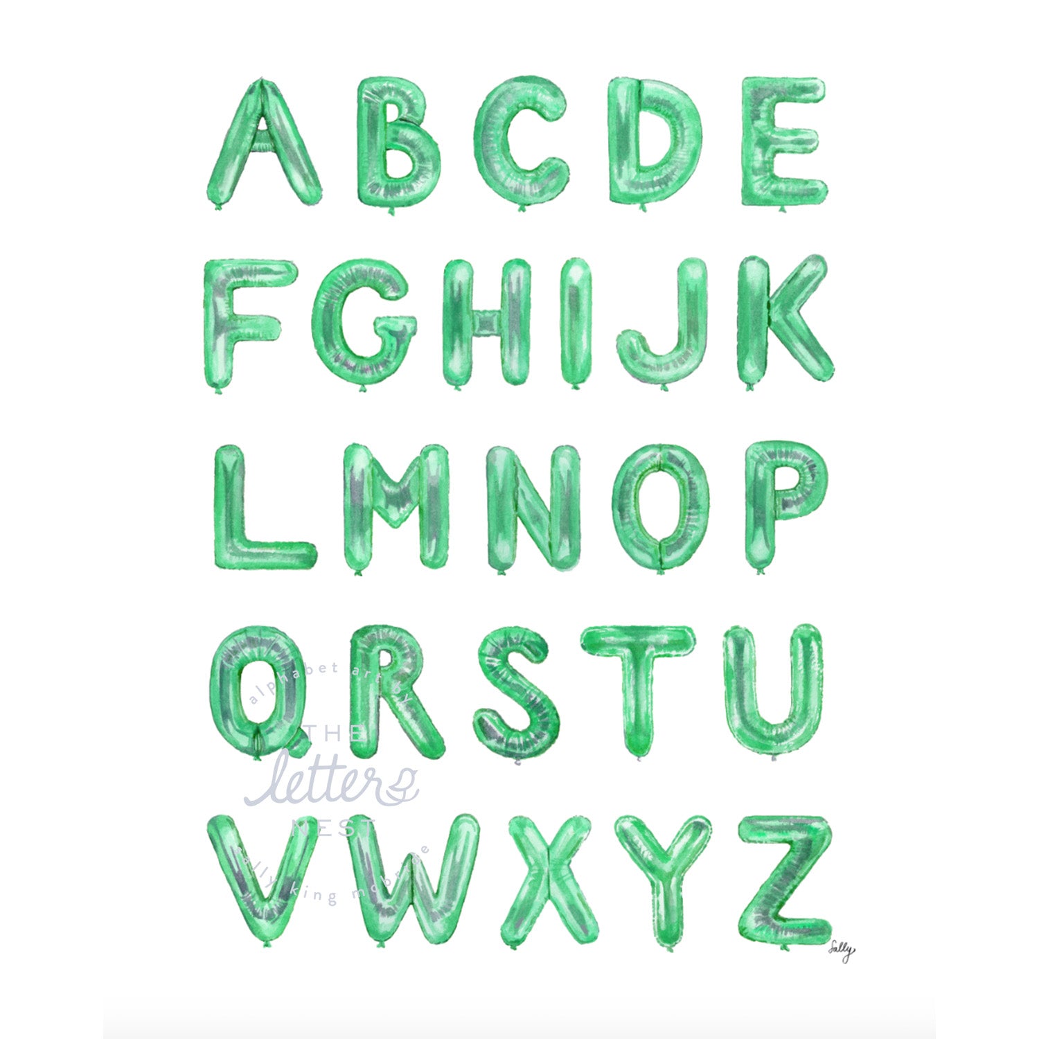Green Balloon Alphabet from The Letter Nest