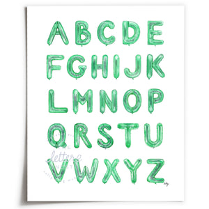 Balloon Alphabet Print