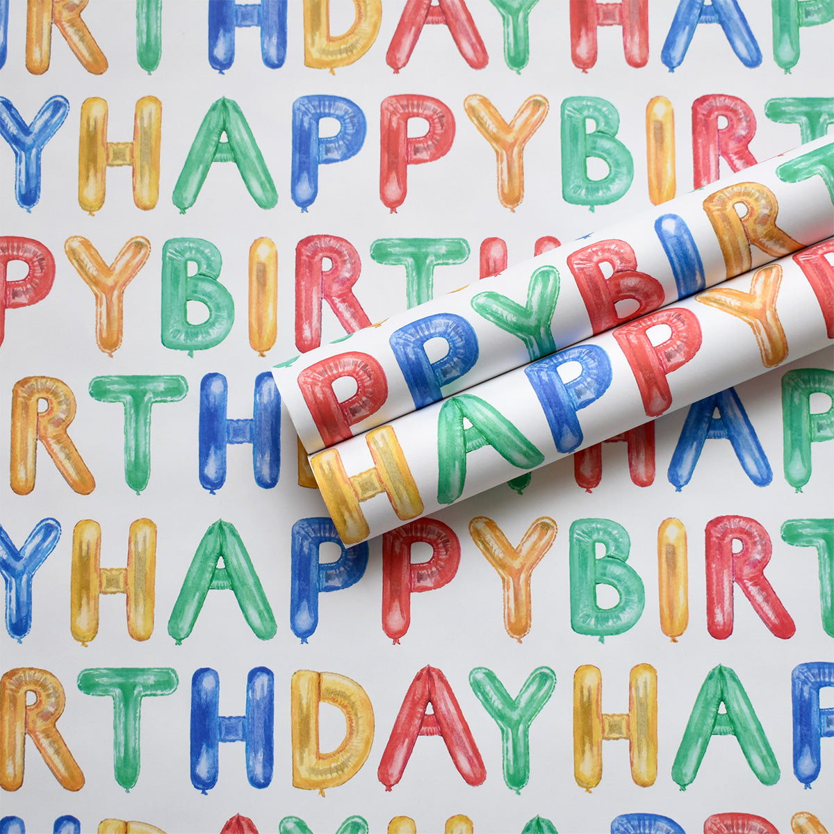 Balloon Alphabet Happy Birthday Gift Wrap by The Letter Nest