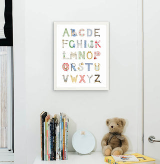Interior Design Alphabet from The Letter Nest, White Frame installed in nursery