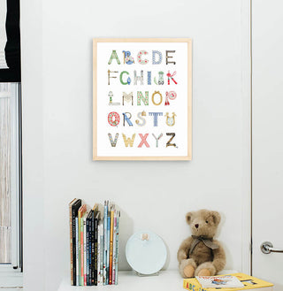 Interior Design Alphabet from The Letter Nest, Natural Frame installed in nursery