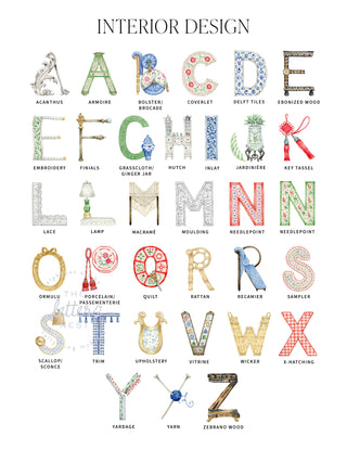 Interior Design Alphabet Letters for Customized Stationery by The Letter Nest