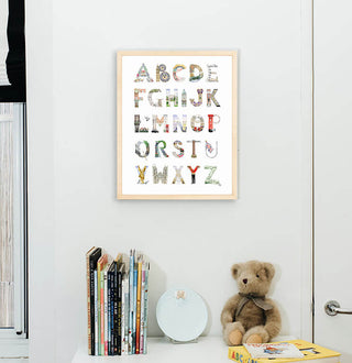 London Alphabet in Natural Frame by The Letter Nest