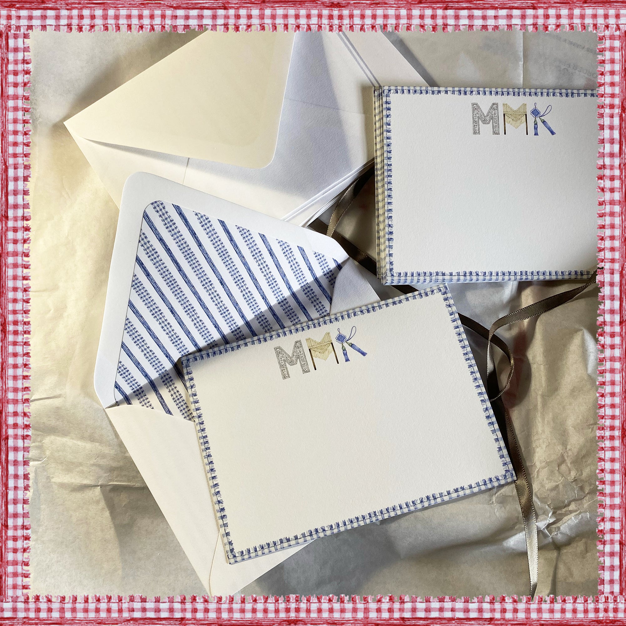 Customer photo of her "MMK" Interior Design Personalized Stationery by The Letter Nest