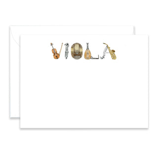 "Viola" Spelled in Musical Instrument letters, Personalized Stationery by The Letter Nest