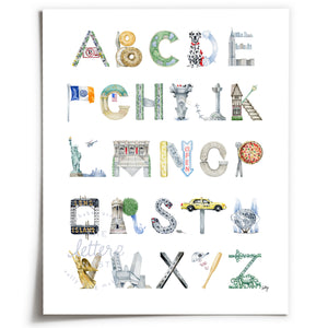 Unframed New York City Alphabet Print from The Letter Nest