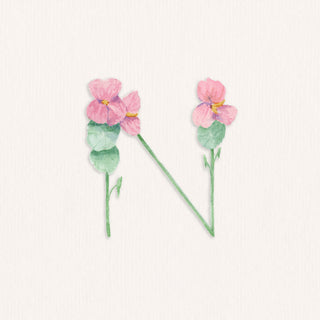 N for Nasturtium Painting to stand for Nicki Donato Rose, as the Wholesale and Partnerships Lead at The Letter Nest