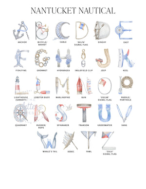 Nantucket Nautical Alphabet letters that can be used to customize Nantucket Nautical Alphabet custom Name Prints by The Letter Nest