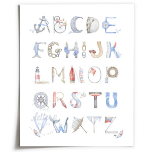 Unframed Nantucket Nautical Alphabet from The Letter Nest 