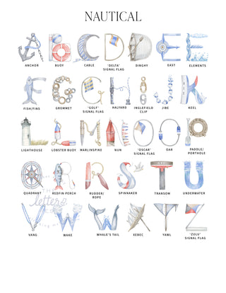 Nautical Alphabet Letters for Custom Name and Monogram Printsby The Letter Nest