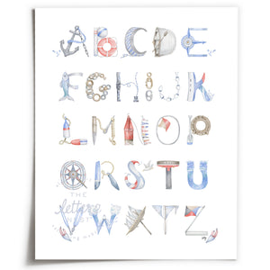 Unframed Nautical Alphabet print from The Letter Nest