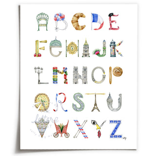 Unframed Paris Alphabet from The Letter Nest