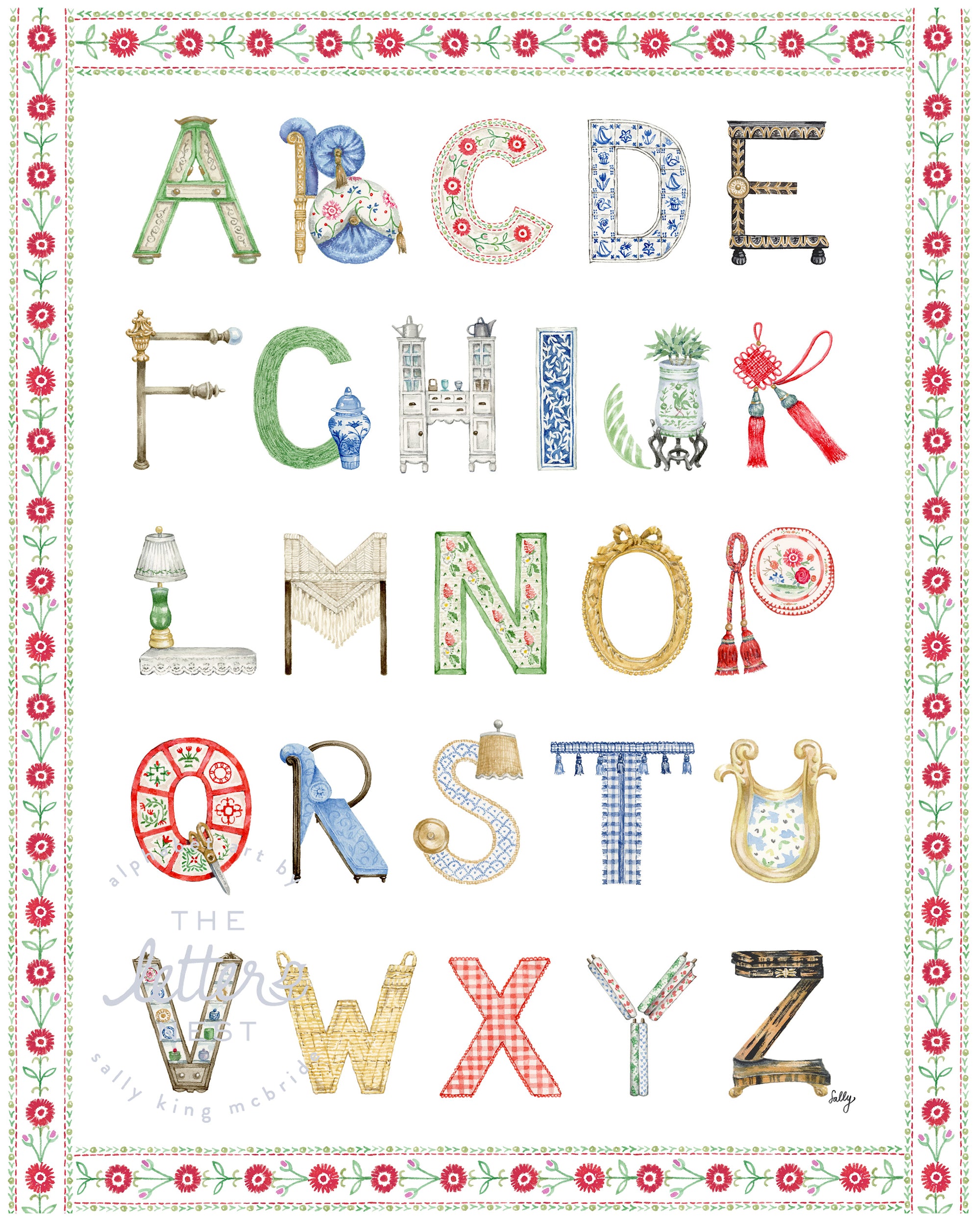 Interior Design Alphabet Print