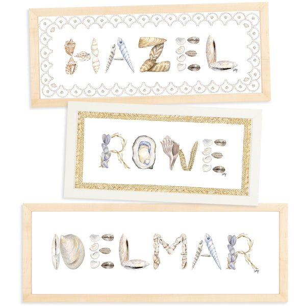 Decorative Shell Names Shell - Name & Monogram Print - The Letter Nest