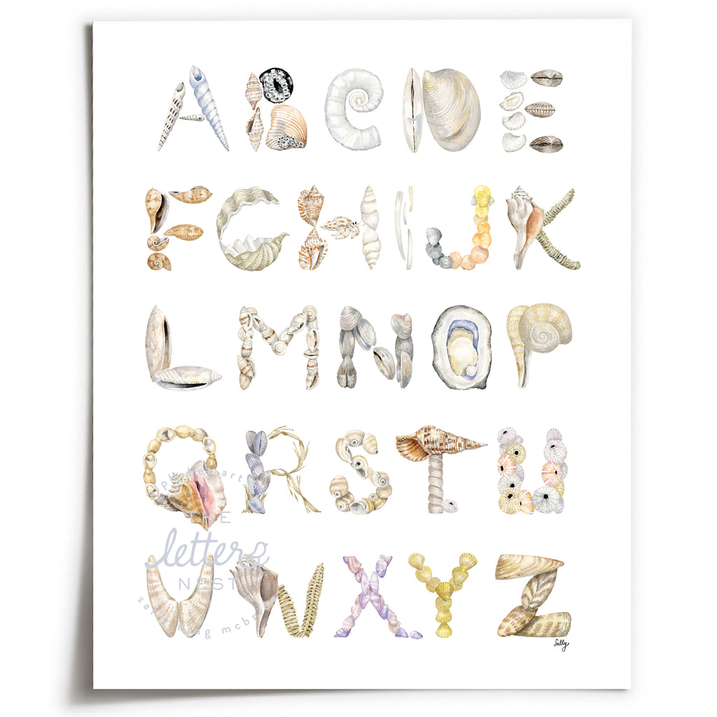Shell Alphabet Print – The Letter Nest