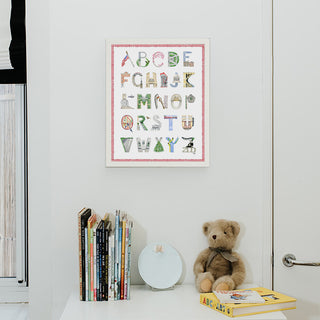 Washington DC Alphabet by The Letter Nest with red border and white frame