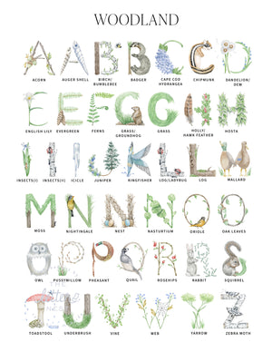 Woodland Alphabet Letters for Customized Name & Monogram Prints by The Letter Nest