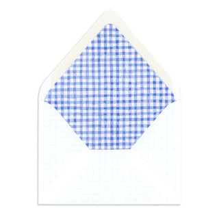 Blue Gingham envelope liner to accompany Boston Personalized Stationery