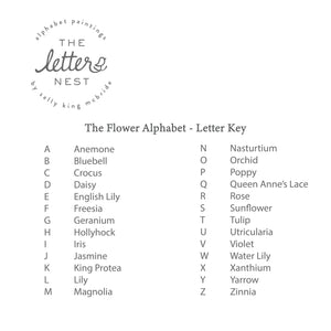 Flower Alphabet Print Letter Key