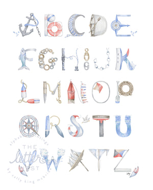 Nautical Alphabet Print - and Nantucket Nautical version