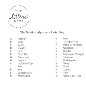 Nautical Letter Key from The Letter Nest
