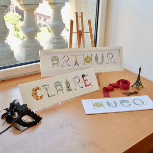 Custom Name Prints in the Paris Alphabet Theme by The Letter Nest