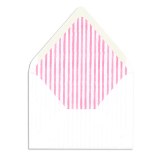 Pink Stripe envelope liner to accompany Chinoiserie Personalized Stationery