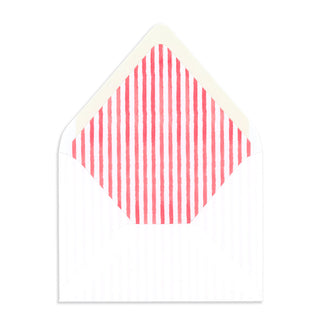 Red Stripes envelope liner to accompany New York City Personalized Stationery