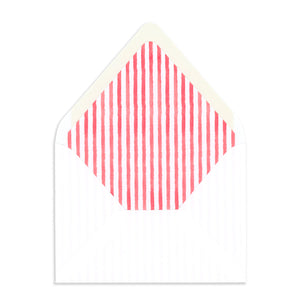 Red Stripe envelope liner to accompany Animal Personalized Stationery