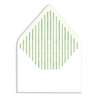 Green Stripe envelope liner to accompany Woodland Personalized Stationery